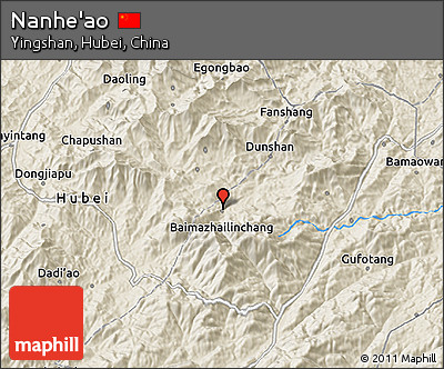 Shaded Relief 3D Map of Nanhe'ao