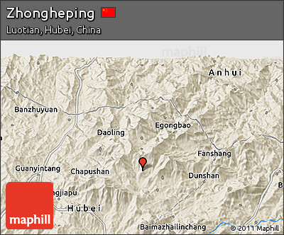 Shaded Relief 3D Map of Zhongheping