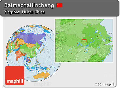 Political Location Map of Baimazhailinchang