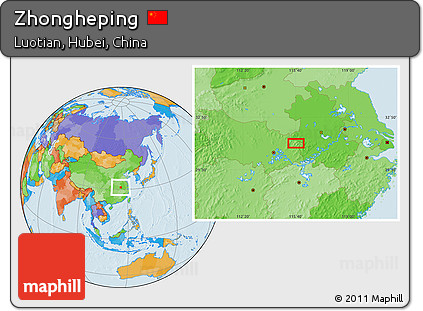 Political Location Map of Zhongheping