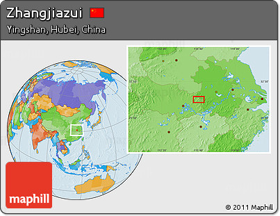 Political Location Map of Zhangjiazui