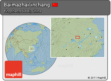 Savanna Style Location Map of Baimazhailinchang, hill shading