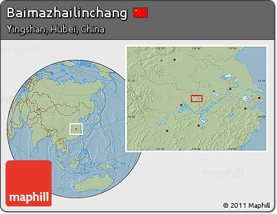 Savanna Style Location Map of Baimazhailinchang, hill shading