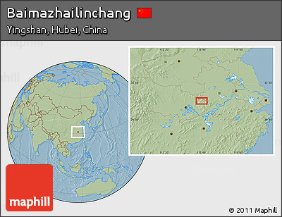Savanna Style Location Map of Baimazhailinchang, hill shading