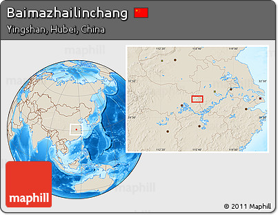 Shaded Relief Location Map of Baimazhailinchang