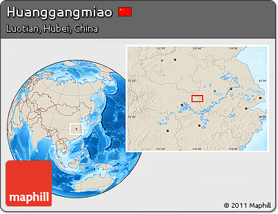 Shaded Relief Location Map of Huanggangmiao