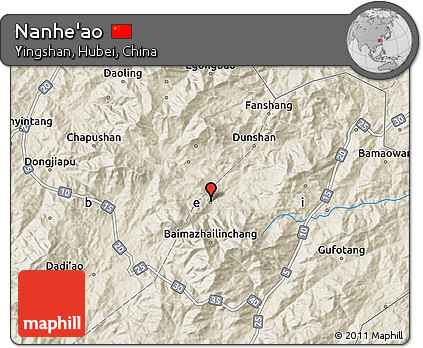 Shaded Relief Map of Nanhe'ao