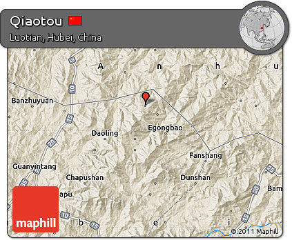 Shaded Relief Map of Qiaotou