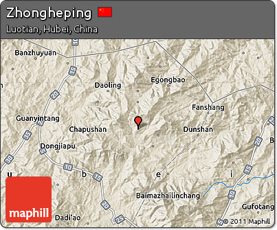 Shaded Relief Map of Zhongheping