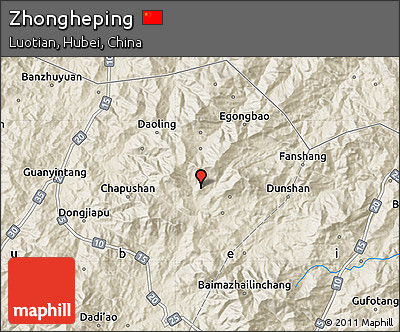 Shaded Relief Map of Zhongheping