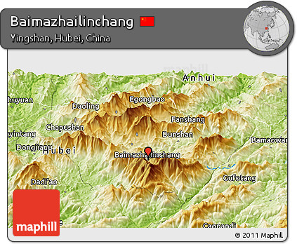Physical Panoramic Map of Baimazhailinchang