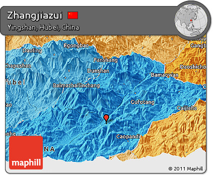 Political Panoramic Map of Zhangjiazui