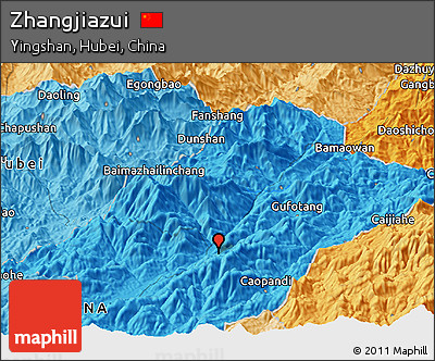Political Panoramic Map of Zhangjiazui