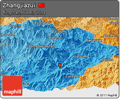 Political Panoramic Map of Zhangjiazui