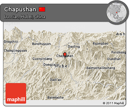 Shaded Relief Panoramic Map of Chapushan