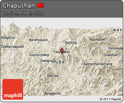 Shaded Relief Panoramic Map of Chapushan