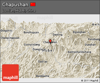 Shaded Relief Panoramic Map of Chapushan
