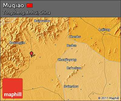 Political 3D Map of Muqiao