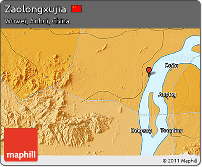 Political 3D Map of Zaolongxujia