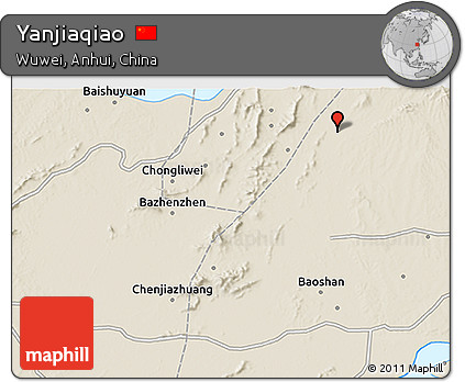 Shaded Relief 3D Map of Yanjiaqiao