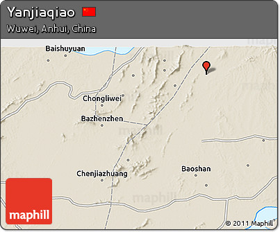 Shaded Relief 3D Map of Yanjiaqiao