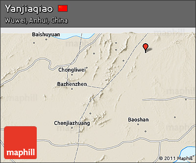 Shaded Relief 3D Map of Yanjiaqiao