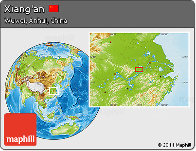 Physical Location Map of Xiang'an