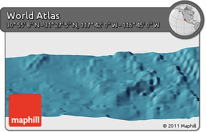Satellite Panoramic Map of the Area around 31° 11' 6" N, 117° 13' 29" W