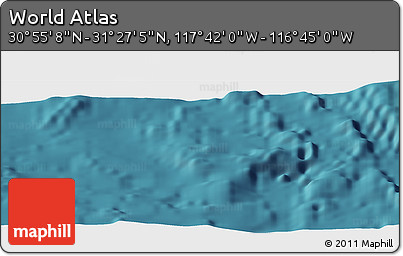 Satellite Panoramic Map of the Area around 31° 11' 6" N, 117° 13' 29" W