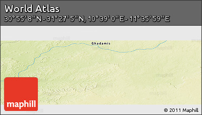 Physical Panoramic Map of the Area around 31° 11' 6" N, 11° 7' 30" E