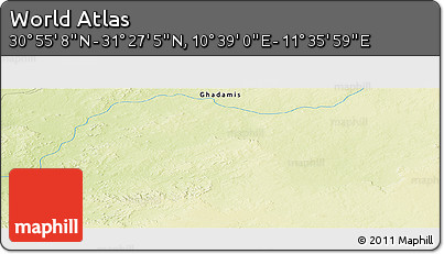 Physical Panoramic Map of the Area around 31° 11' 6" N, 11° 7' 30" E