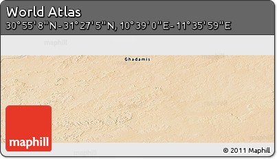 Satellite Panoramic Map of the Area around 31° 11' 6" N, 11° 7' 30" E