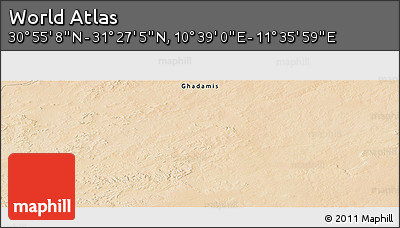 Satellite Panoramic Map of the Area around 31° 11' 6" N, 11° 7' 30" E