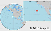Gray Location Map of the area around 31° 11' 6" N, 120° 37' 30" W
