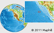 Physical Location Map of the area around 31° 11' 6" N, 120° 37' 30" W