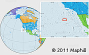 Political Location Map of the area around 31° 11' 6" N, 120° 37' 30" W