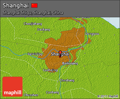 Physical Map of Shanghai