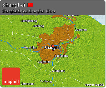 Physical Map of Shanghai