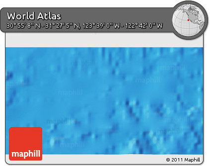 Physical 3D Map of the Area around 31° 11' 6" N, 123° 10' 30" W