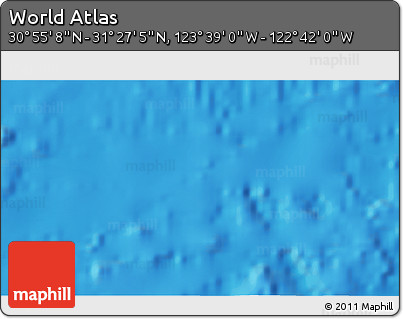 Physical 3D Map of the Area around 31° 11' 6" N, 123° 10' 30" W
