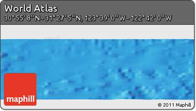 Shaded Relief Panoramic Map of the Area around 31° 11' 6" N, 123° 10' 30" W