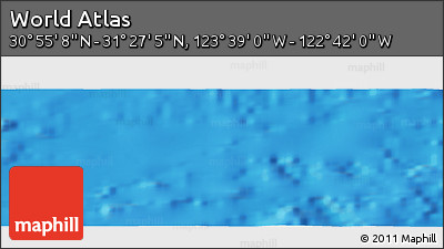 Shaded Relief Panoramic Map of the Area around 31° 11' 6" N, 123° 10' 30" W