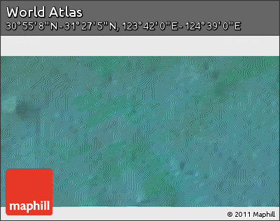 Satellite 3D Map of the Area around 31° 11' 6" N, 124° 10' 30" E