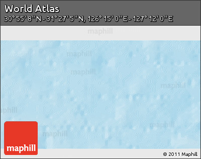 Physical 3D Map of the Area around 31° 11' 6" N, 126° 43' 29" E