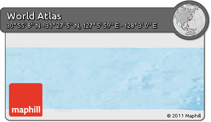 Physical Panoramic Map of the Area around 31° 11' 6" N, 127° 34' 30" E