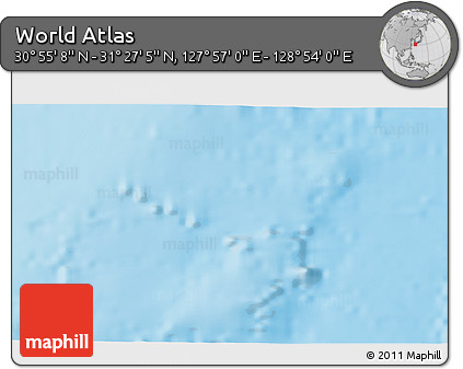 Physical 3D Map of the Area around 31° 11' 6" N, 128° 25' 30" E