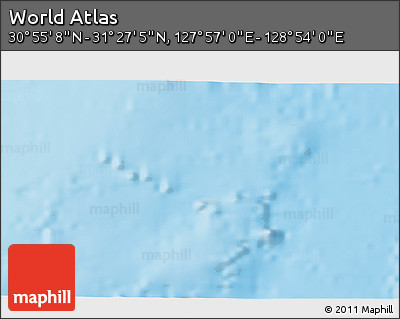 Physical 3D Map of the Area around 31° 11' 6" N, 128° 25' 30" E