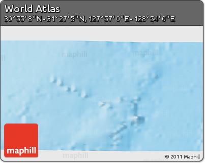 Physical 3D Map of the Area around 31° 11' 6" N, 128° 25' 30" E