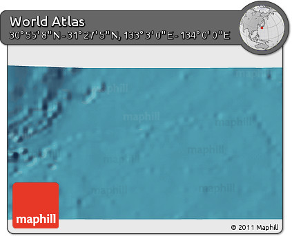 Satellite 3D Map of the Area around 31° 11' 6" N, 133° 31' 30" E