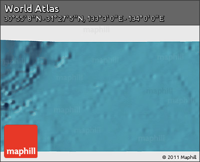 Satellite 3D Map of the Area around 31° 11' 6" N, 133° 31' 30" E
